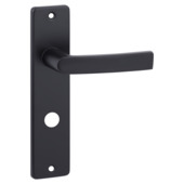 Ensemble de poignées de porte OK Blok plaque courte libre-occupé 63/8 mm alu noir