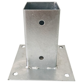 Paalhouder met plaat verzinkt 7 x 7 cm