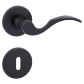 Deurkrukset Bath rond rozet sleutelplaat aluminium zwart