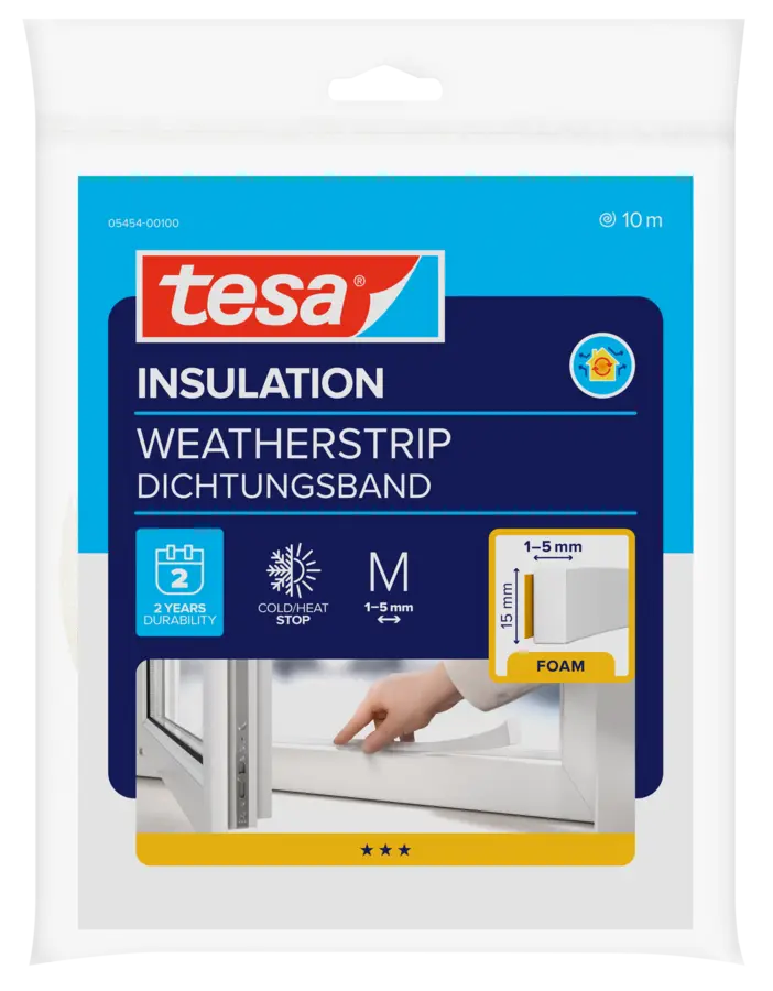 Tesa Moll tochtstrip universal schuimprofiel 15x5 mm 10 m wit