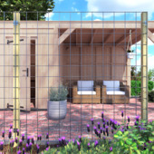 Pack extension grillage clôture de jardin 180x180 cm poteau pin