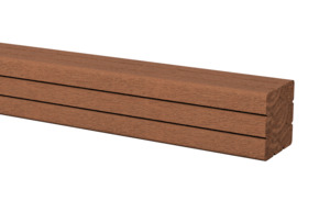 Tuinpaal vierkant Azobé hardhout geschaafd 6,5 x 6,5 x 270 cm