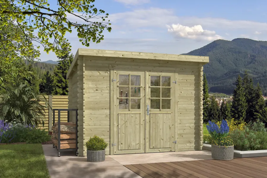 Abri de jardin Freesia 200 28 mm 295x213 cm imprégné vert