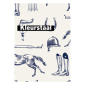 Behangstaal vliesbehang Joules Equestrian paarden print Crème/Blauw 128902