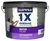 GAMMA 1x Dekkend buiten (façade) muurverf mat wit 10 liter