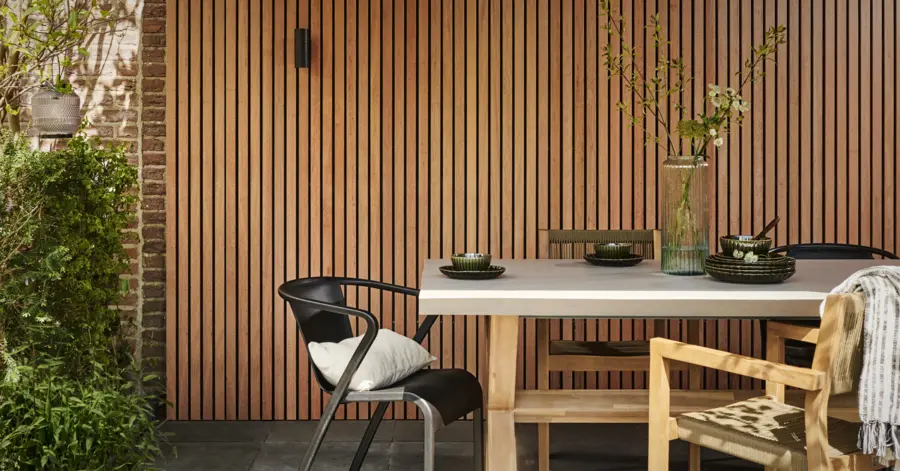 Lattenwand voor buiten keruing hout 236 × 55 × 3,4 cm