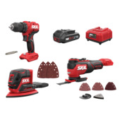 Kit combi SKIL perceuse, outil multifonction et ponceuse multi sans fil 20 V sans charbons+batterie 2,0 Ah et chargeur rapide