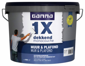 GAMMA 1x dekkend muur & plafond latex mat RAL 9016 10 liter