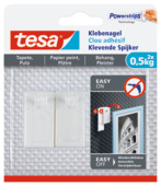Clou adhésif Tesa pour surfaces fragiles max. 0,5 kg blanc 2 pièces
