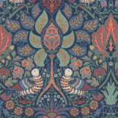 Vliesbehang William Morrris at Home Dove & Rose Donkerblauw 140477