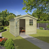 Abri de jardin Rose 28 mm 307x295 cm imprégné vert