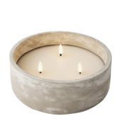 Bougie LED triple Ø 20x8 cm aspect béton