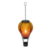 Solar LED hanglamp ballon met vlameffect Ø 14,5x25 cm multicolor