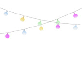 Feestverlichting 30 LED cherrylampjes 2,9 m transparant/gekleurd licht