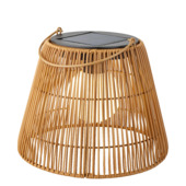Solar LED (ophang)lantaarn Ø 28x22 cm rattan