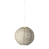 Solar LED hanglamp ajour bol Ø 25 cm wit