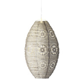 Solar LED hanglamp ajour ovaal Ø 23x38 cm wit