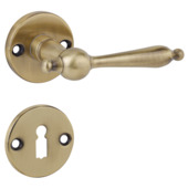 Gamma deurkruk set Toulon rond rozet sleutelplaat messing antiek