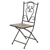 Chaise bistro Havana métal noir/mosaïque palmier