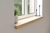 Appui de fenêtre avec rebord 100x25x4 cm chêne massif