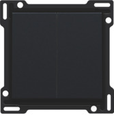 Plaques centrales interrupteur 2 touches Niko Intense Black