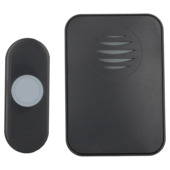 Q-Link draadloze plug-in gong met kinetische beldrukker zwart