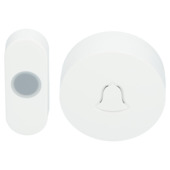 Q-Link draadloze gong met beldrukker rond wit