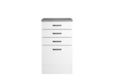 Meuble bas Optifit Bonn214 avec 3 tiroirs et 1 tiroir haut blanc 88x50x50 cm