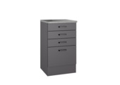 Meuble bas Optifit Bonn214 avec 3 tiroirs et 1 tiroir haut anthracite 88x50x50 cm