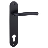 Deurkruk set Wave recht schild profielcilindergat 110 mm zwart aluminium