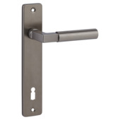Deurkrukset Dublin recht schild sleutelgat 110 mm aluminium satin brons