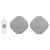 Jeu de 2 carillons plug-in Q-Link + bouton-poussoir et flash lumineux blanc