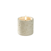 Bougie LED Konstsmide avec flamme 3D aspect ciment blanc à piles 8 cm