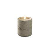 Bougie LED Konstsmide à flamme 3D aspect ciment beige à piles 10 cm