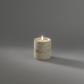 Konstsmide LED kaars met 3D vlam beige cementlook op batterij 10 cm
