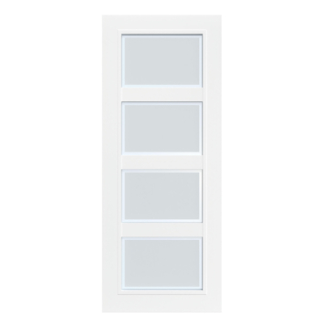 Arne & Bodil binnendeur ABB102 mat glas met blanke rand - wit afgelakt - glaslat wit