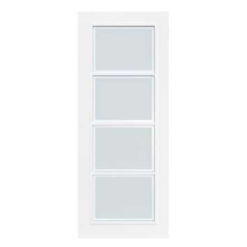 Arne & Bodil binnendeur ABB103 mat glas met blanke rand - wit afgelakt - glaslat wit