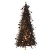Sapin de Noël décoratif Decoris scintillant brun espresso 30 cm
