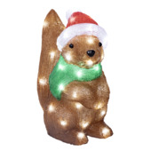 Lumineo kerstverlichting acryl figuur eekhoorn koel wit LED licht 30 cm