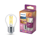 Philips LED kogel E27 25 W filament helder warmglow dimbaar