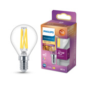 Philips LED kogel E14 40 W filament helder warmglow dimbaar