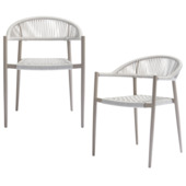 Chaise de jardin Yellow WOOOD cordage/aluminium gris clair