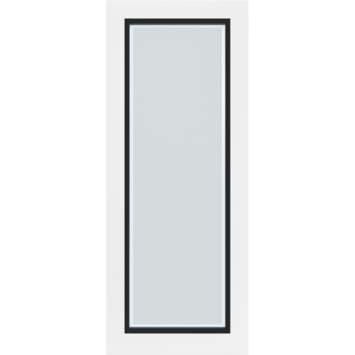 Arne & Bodil binnendeur ABB101 mat glas met blanke rand - wit afgelakt - glaslat diep zwart