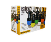 Reled lichtsnoer 25W met 10 E27 fittingen zwart 10 meter