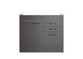 Meuble sous évier Optifit Kiel420 avec 2 petits tiroirs et 1 grand tiroir anthracite 85,2 x 100 x 57,1 cm