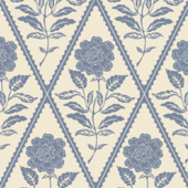 Vliesbehang Joules Juliette Floral Crème/Blauw 128908