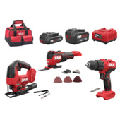 Skil 20 V klopboor + decoupeerzaag + multitool brushless set met  2,0 en 4,0 Ah accu