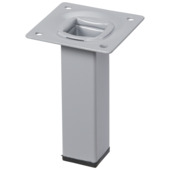 Pied de table carré 100x25 mm gris argenté