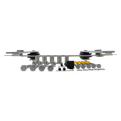 Schuifdeursysteem industrieel RVS complete set met hangrollen