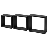 Cube mural Duraline chêne noir 12 mm 30x30x12 cm lot de 3 pièces